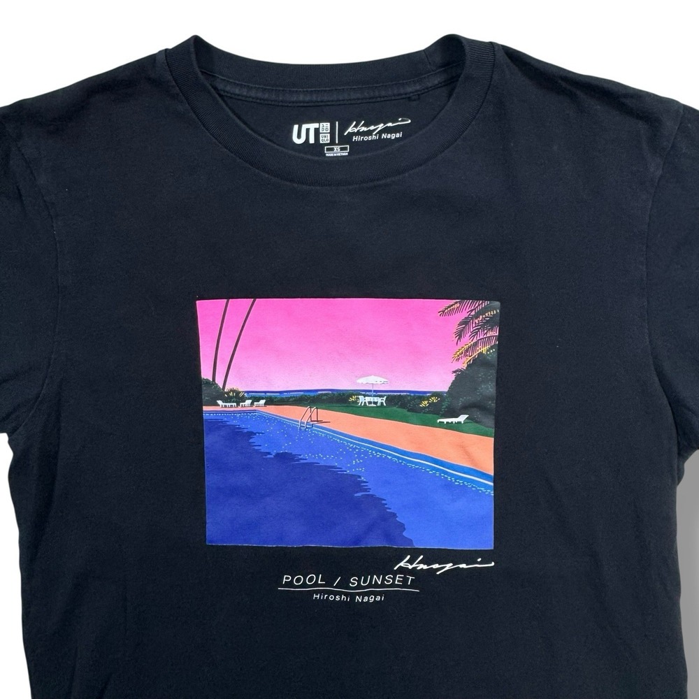 Hiroshi Nagai UNIQLO t-shirt for women Size‎ XS Black Tee